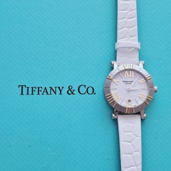 RARE Tiffany & Co. Stainless Steel Ceramic 18k Gold 30mm Atlas Automatic Watch. - Picture 2 of 11